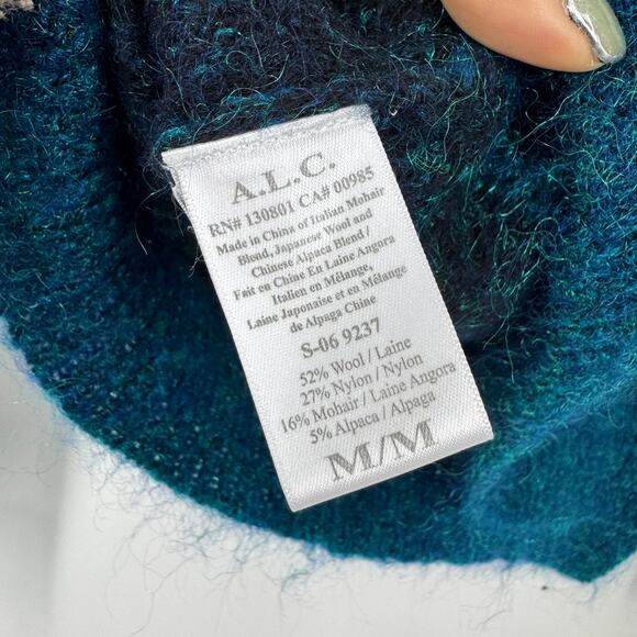 A.L.C. Adina Metallic Wool Mohair Teal Sweater - Picture 5 of 5